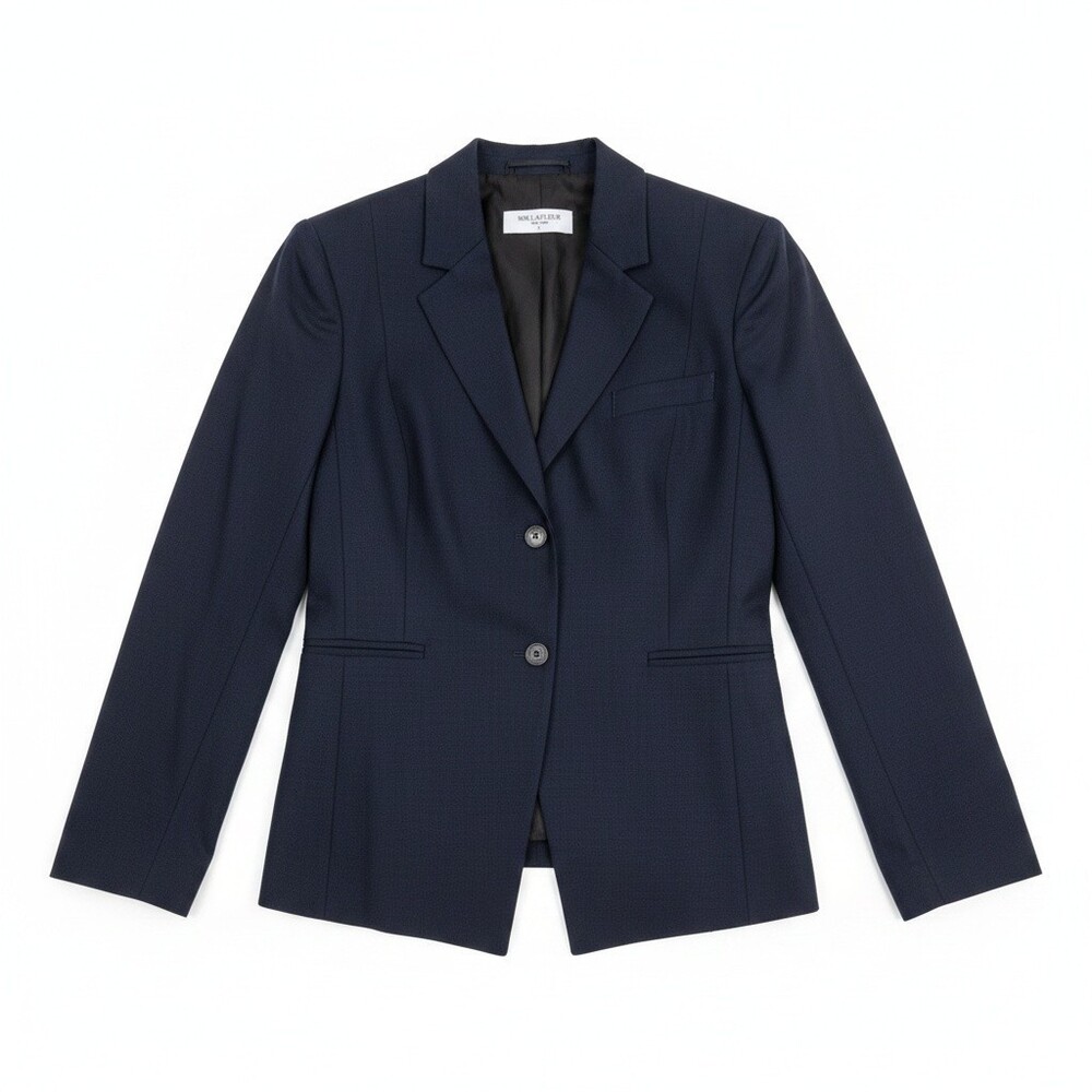 M.M. LaFleur The Ross Navy Blue Wool Blend Suit Blazer Jacket Size 6
